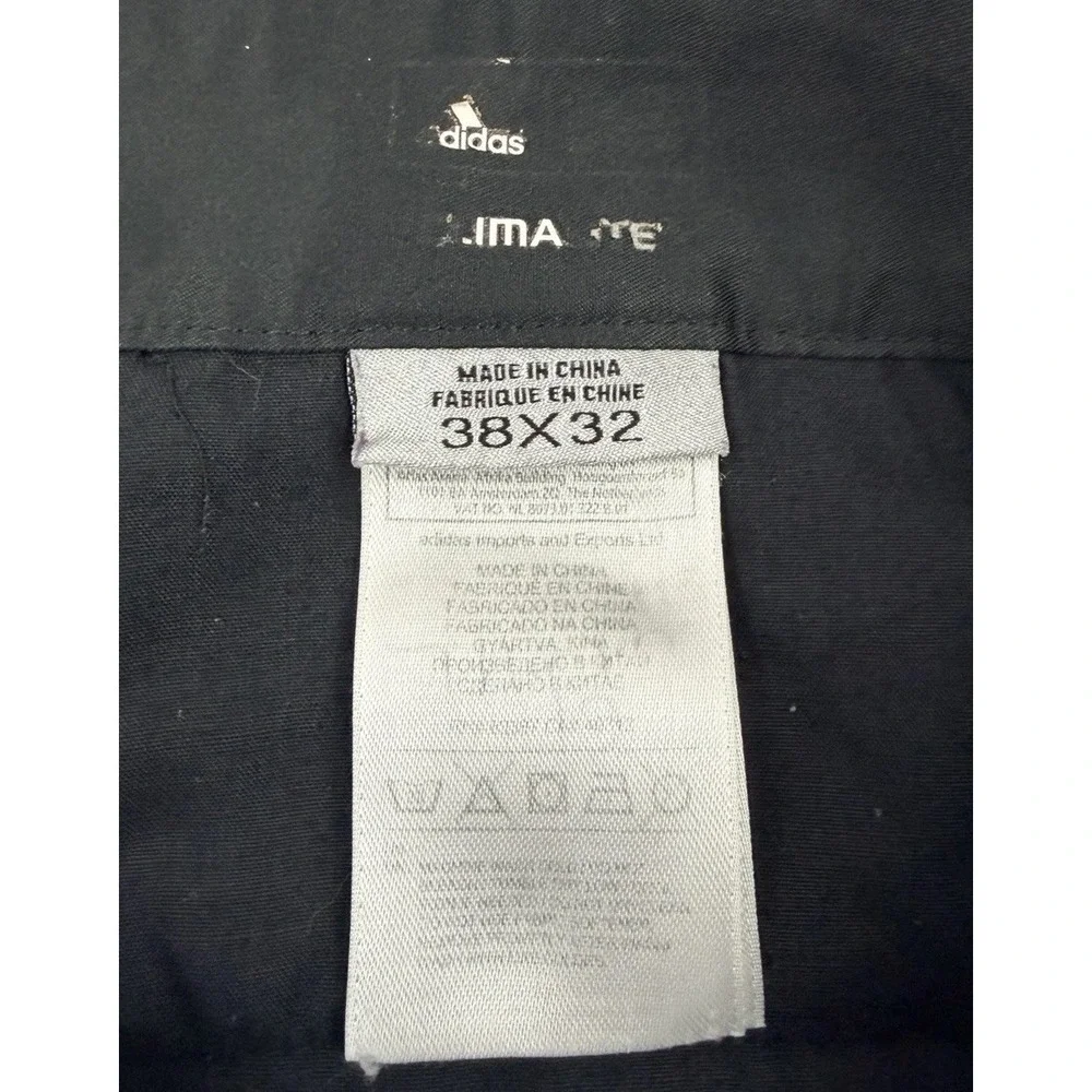 Adidas Mens Climalite Black Golf Pants 38x32 AE7002 Performance Moisture Wicking